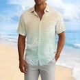 thumbnail image 5 of Gamivast Tropical Shirts for Men Ombre Palm Leaf Print Summer Shirts Lapel Collar Breathable Beach Shirts Button Down Vacation Cruise Holiday, 5 of 5