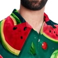 thumbnail image 5 of Watermelon Men's Short Sleeve Printed Poplin Shirt with Spread Collar Tops - Casual Button Down Summer Beach Shirt for Men and Women, 5 of 6
