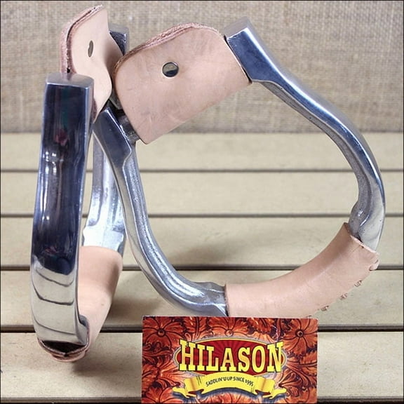 HILASON WESTERN PLAIN ALUMINUM OXBOW HORSE SADDLE STIRRUPS