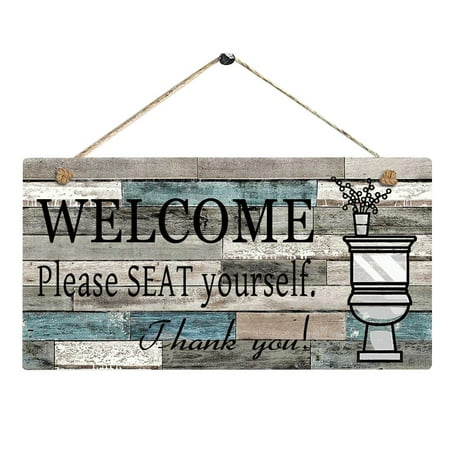 Gobestart WELCOM Please SEAT Yourself Printed Wooden Plaque Sign Wall Hanging Welcome Sign