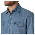 thumbnail image 3 of Wrangler MS7127D Cowboy Cut Western Denim Work Shirt Size Large, Stonewash, 3 of 3