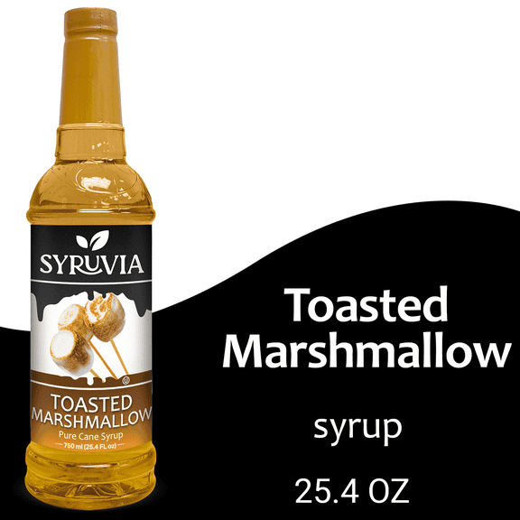 Syruvia Toasted Marshmallow Syrup Pure Cane Coffee Flavoring Syrup, 25.4 fl Oz