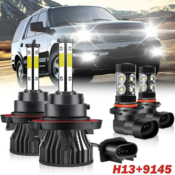 H13 LED Headlight Bulbs 9145 Fog Light for Ford Expedition 2007-14 High Low Beam
