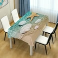 thumbnail image 6 of SKYSONIC Beautiful Beach Shells and Starfish Rectangle Tablecloth,Dinner Table Cover for Outdoor & Indoor Patio, Picnic, BBQ, Holiday Party 60x108In, 6 of 7