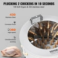 thumbnail image 4 of VEVOR 20" Chicken Plucker Machine 500W Stainless Steel Drum 280RPM Poultry Plucking, 4 of 5