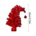 thumbnail image 5 of Small Christmas Tree 17.72In, Bendable Table Top Christmas Tree with Green Ball, Artificial Whimsical Decor for Home Office Holiday Party (Red), 5 of 6