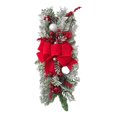 thumbnail image 4 of Adorno navideño en forma de lágrima para puerta delantera, guirnalda artificial decorativa para Navidad Flocado rojo, 4 of 9