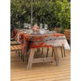 thumbnail image 3 of Outdoor Table Cloth with Umbrella Hole and Zipper, Red Orange Waterproof Rectangle Tablecloth 60"x102", Modern Oil Painting Art Forest Washable Table Cover for Outside Party Patio Picnic, 3 of 8