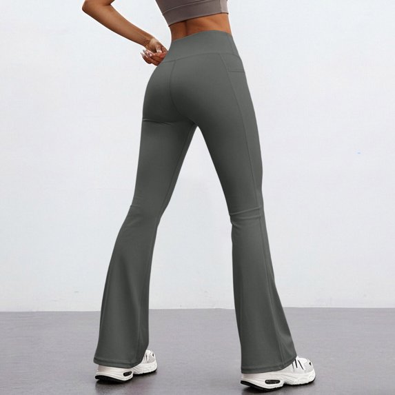 Boyscolos Flare Leggings for Women Tummy Control High Waisted Flared Yoga Leggings Lightweight Butt Lifting Workout Pant