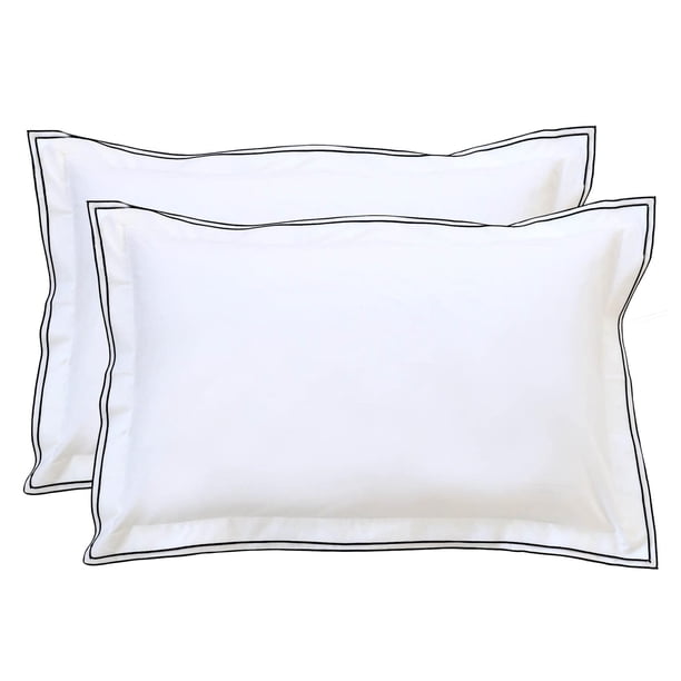 Fundas de almohada RANZNAZ blancas 100% algodón estándar 20x26 cm