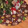 thumbnail image 2 of XMXY Halloween Christmas Tree Skirt, Hand Drawn Flat Christmas Pattern Holiday Party Indoor Decorations Ornaments, 30" Inch, 2 of 9