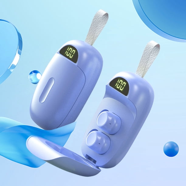 2 audífonos estéreo HIFI de graves compatibles con Bluetooth 5. Auricular inalámbrico azul