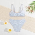 thumbnail image 4 of Gubotare Cute Swimsuits for Girls 2 Piece Girls Swimsuit 2 Piece Tropical Print Bikini Set Criss Cross Bathing SuitSize 8-9 (White,8-9 Years), 4 of 6