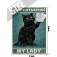 thumbnail image 5 of Funny Black Cat Decor, Bathroom Wall Decor - Your Butt Napkins My Lady - Vintage Metal Tin Sign for Novelty Girls Room Bedroom Toilet or Bathroom Wall Art Poster Pet Lovers Gift 12x16 Inch, 5 of 6
