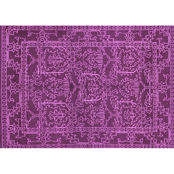 Ahgly Company Indoor Rectangle Oriental Purple Modern Area Rugs, 2' x 3'