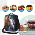 thumbnail image 4 of Honeii Colorful Haired White Horse Print Insulated Lunch Bag, Reusable Lunch Box for Adult, Leakproof Cooler Bag for Work Office Travel Picnic, 4 of 7