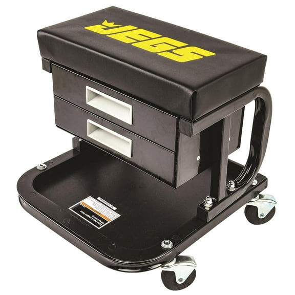 JEGS 81168 Padded Mechanic Seat for Comfort Black 17 Lbs, 14 inch