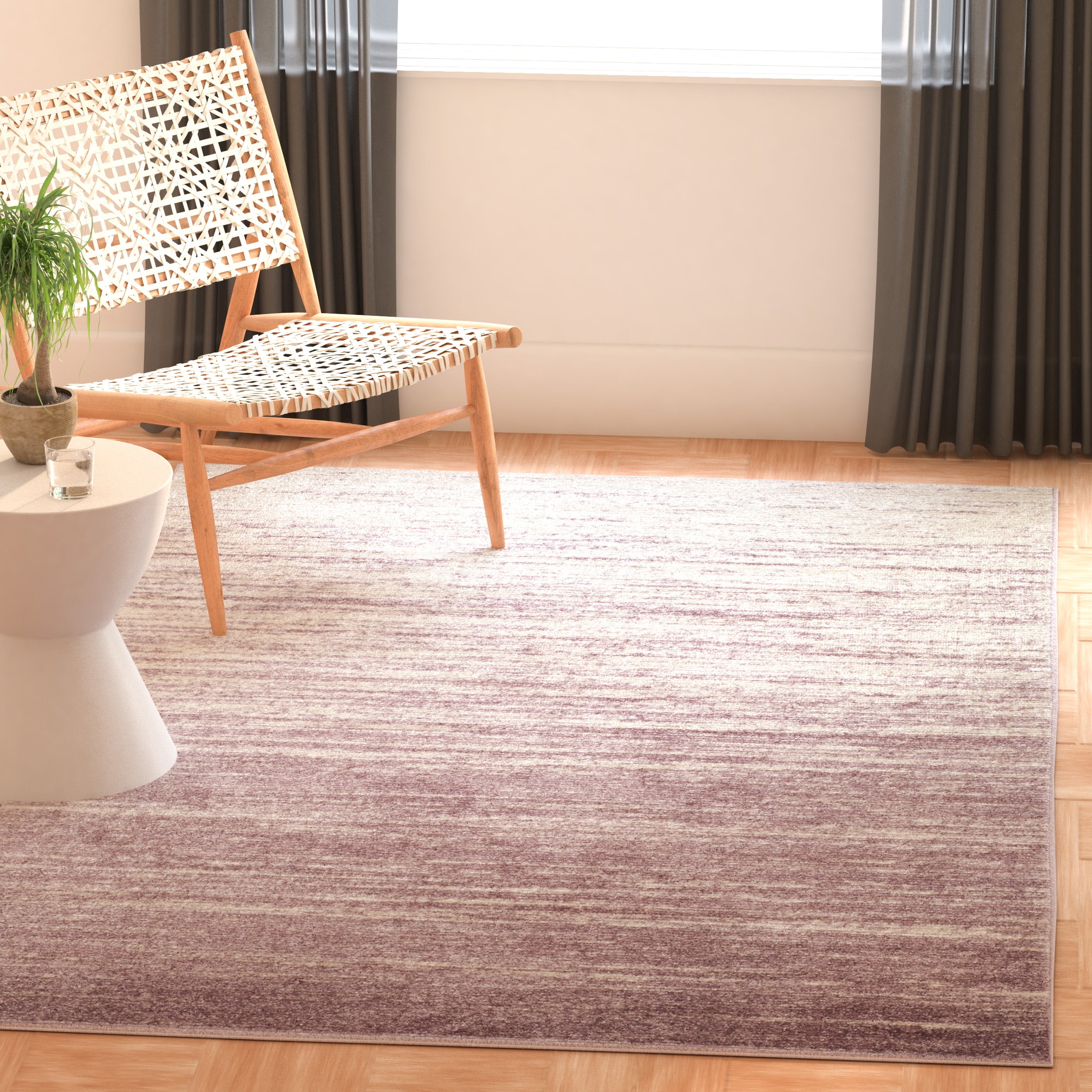 SAFAVIEH Adirondack Esmond Striped Area Rug, Cream/Purple, 9' x 12' - Large - Modern Design, Cream & Purple, Ideal for Living Room, Bedroom, Dining Space