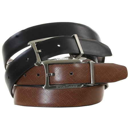 Shield Logo Belt Buckle - Steve Harvey 30mm Reversible Dress Belt With Twist Reversible Logo Buckle 36