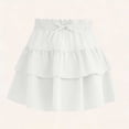 thumbnail image 4 of LJEFF Girls Ruffle Tiered Mini Skirt, Cute Flowy Elastic High Waist Drawstring Summer Casual A-Line Skirts for Girls White Size 8 T, 4 of 8