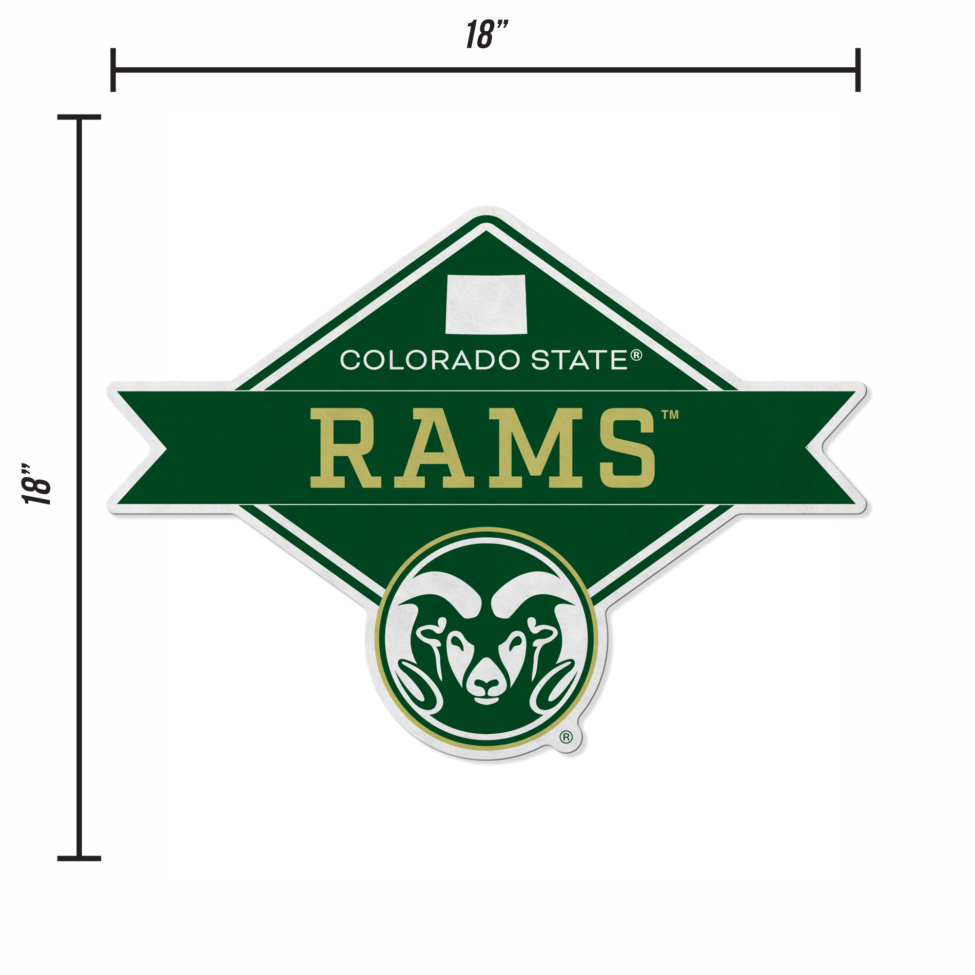 Colorado State Shape Cut Logo With Header Card - Diamond Design