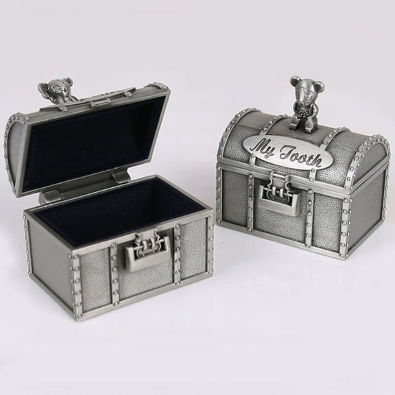 Soimiss Tooth Fairy Box Deciduous Tooth Storage Box Grey 2Pcs