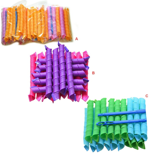 1 Set Rouleau à Cheveux Service de Longue Durée Fonction Puissante Utile Helper Curlers Curler Coiffure Design Unique pour Cheveux Longs Rose + Orange