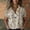Beige, variant on Button Up Shirt Women Short Sleeve Cotton Printed Fashion Down Shirts Casual Blouse Shirt White