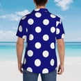 thumbnail image 6 of Daiia Navy And White Polka Dot Hawaiian Shirt for Men Gentle Cotton Regular Short Sleeve Casual-Medium, 6 of 9