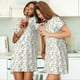 thumbnail image 4 of Fotbe Floral Bata de Dormir para Mujer con Estampado, Camisón de Algodón de Manga Corta, Ropa de Dormir Casual, 4 of 6