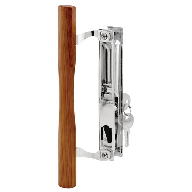Juego de Manijas para Puerta Corrediza de Vidrio PRIME-LINE C 1149 Madera y Cromo