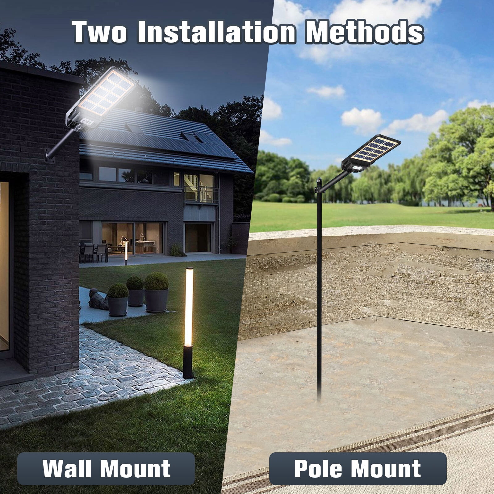 100W Solar Street Light,DFITO 6000LM IP66 Waterproof Outdoor Flood Lights with Double Sided Charging, Dusk to Dawn Remote Control Solar LED Light Lamp for Path, Stadium, Yard, Parking Lot
