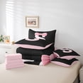 thumbnail image 4 of Erosebridal Girly Bowknot Bedding Twin Size, Initial Letter S Bedding Sets Twin Size, Cartoon Monogrammed Reversible Bed Set, Breathable Bedroom Decorative, 7pcs, 4 of 6