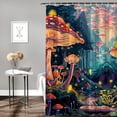thumbnail image 2 of Orinice Mushrooms Fireflies Forest Bathroom Decor Set - Colorful Luxurious Shower Curtain with Hooks, Polyester Fabric Home Bathtubs Decoration 69x72, 2 of 7
