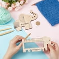 thumbnail image 3 of 2 unidades de medidor de agujas de tejer de madera con forma de elefante, guía para envolver hilo, herramienta de tejido para hilanderos, accesorios de ganchillo para medir hilo, 3 of 6