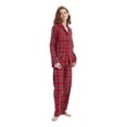 thumbnail image 4 of Amaxer Womens Cotton Cozy Flannel Pajama Set - Long Sleeve Button-Up Top with Elastic Waist Pants, Warm & Soft Sleepwear, 4 of 6