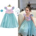 thumbnail image 2 of Verano Pequeña Sirena Vestido Niña Ariel Princesa Niño Halloween Disfraz Niños Carnaval Fiesta De Cumpleaños Conjuntos, 2 of 4
