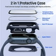 thumbnail image 4 of 2 in 1 Apple Watch Waterproof Case Compatible for Series 8/7 45mm, Apple Watch Cover with Tempered Glass Screen Protector, Back Bumper and Face Cover for iWatch 45mm(Blue), 4 of 5