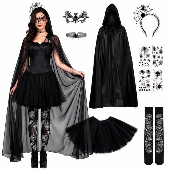 Halloween Vampire Costumes, Classic Vampire Cosplay Outfit, Adults Role Play Stage Costume, Halloween Performance Outfits, Halloween Vampire Cosplay Dress Up Apparel, Clubwear