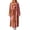 Pink, variant on Women's Striped Plush Fleece Bathrobe - Thick Long Length Shawl Collar Robe with Belt and Pockets, Absorbent Cozy Lounge Wear for Winter