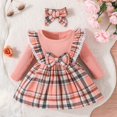 thumbnail image 1 of Vestido de cuadros de moda para bebé Vestido de cuadros de manga larga para niños de Navidad Vestido con lazo, 1 of 6
