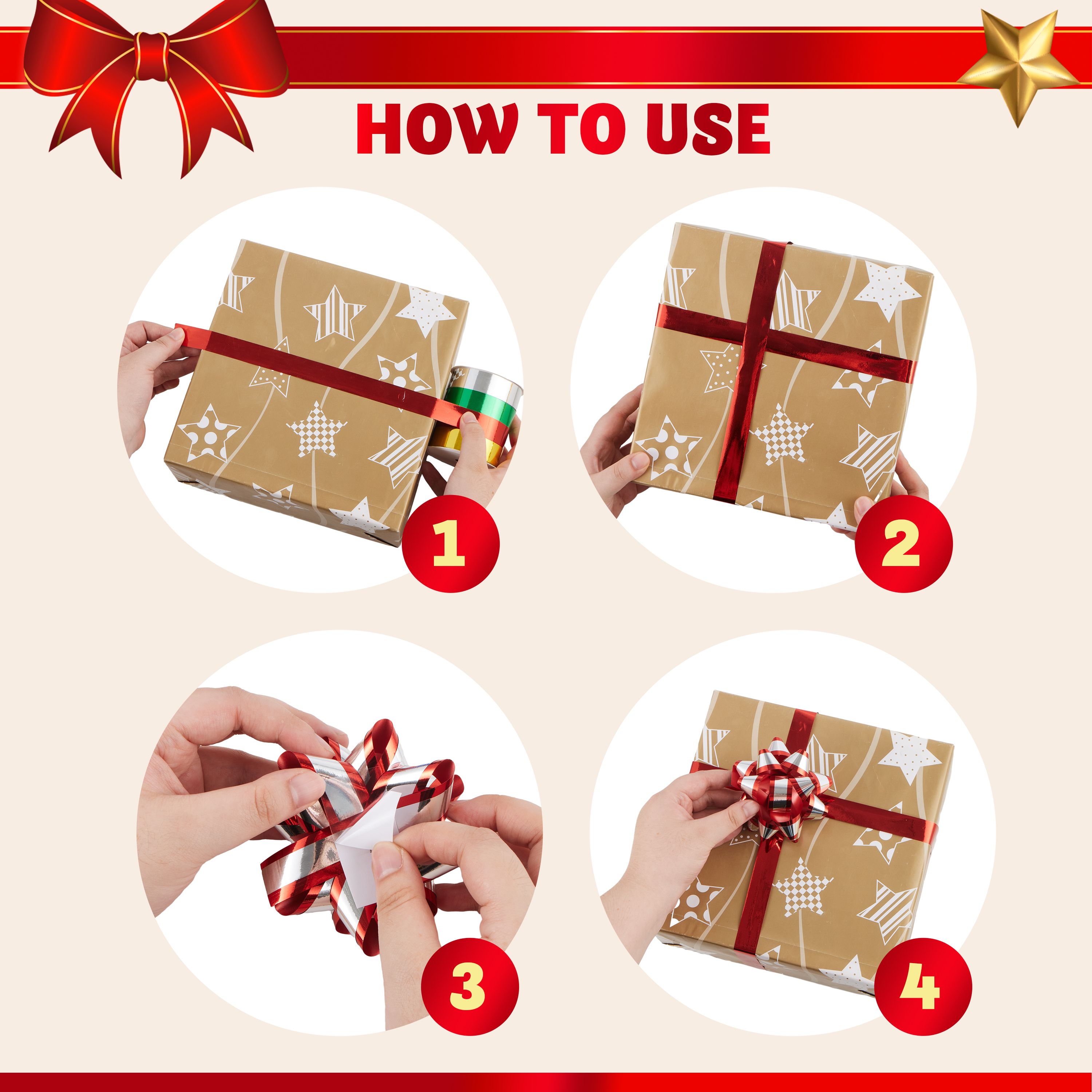 Joyfy 50-Piece Christmas Gift Bows & Ribbons Assortment photo 4