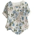 thumbnail image 2 of Chemises à Manches Courtes pour Femmes Hauts d'Été Tendance 2023 Mode Femme Décontractée Col Rond Blouse Imprimée T-Shirt Manches Courtes Hauts d'Été, 2 of 4