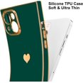 thumbnail image 4 of Compatible with iPhone 15 Plus Case  for Women Girls Cute Love Heart Pattern Luxury Plating Gold Shockproof Raised Full Camera Lens Protection Cover Phone Case for iPhone 15 Plus, Green, 4 of 13
