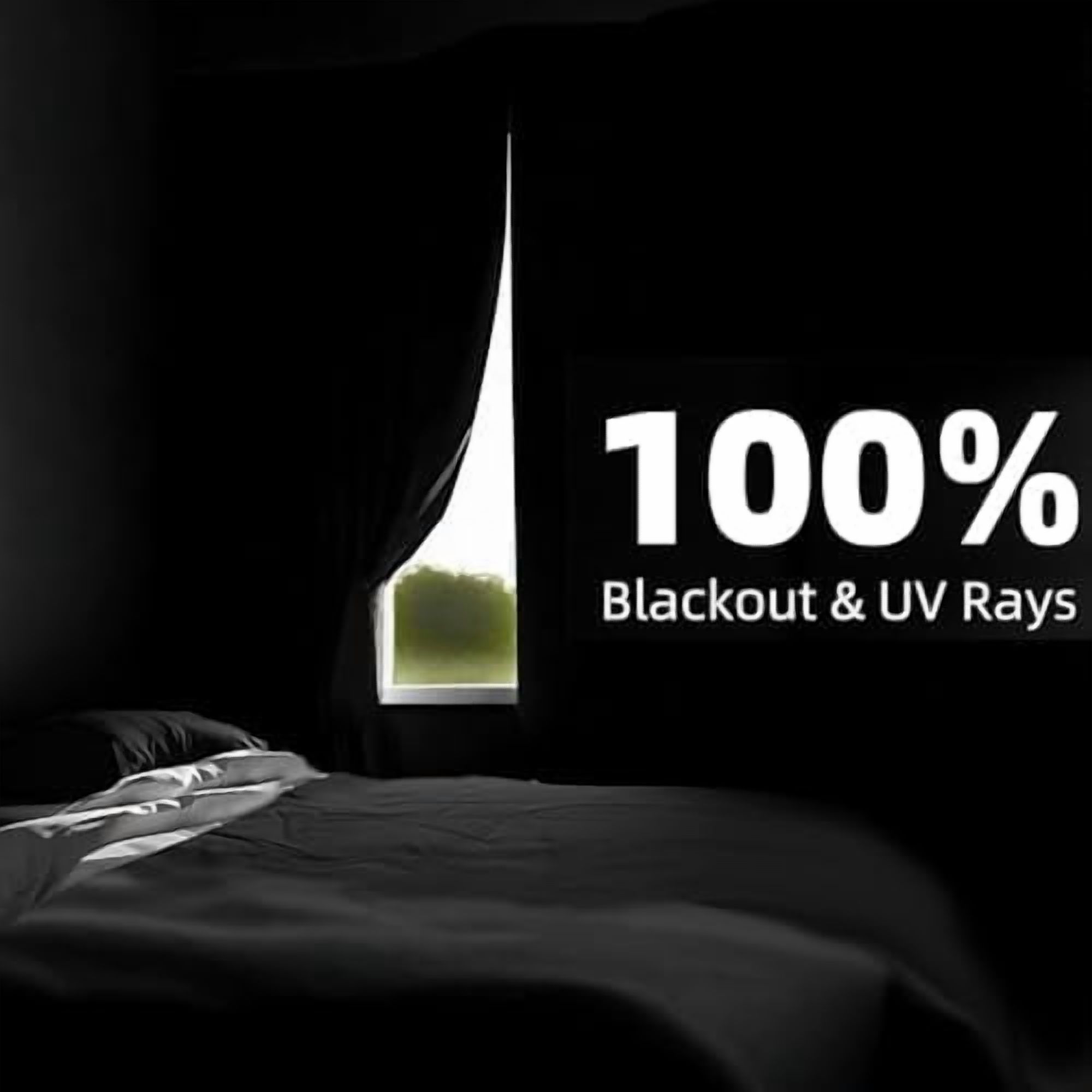 100% Blackout Curtains for Bedroom, Magnetic Portable Blackout Shades for Travel, Black Out Window Cover No Drill Cuttable for Bedroom, Nursery, Media Room, RV, 39x57 inch