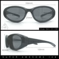 thumbnail image 3 of Oval Beveled Thick Plastic Y2K Sporty Fashion Sunglasses All Black, 3 of 8