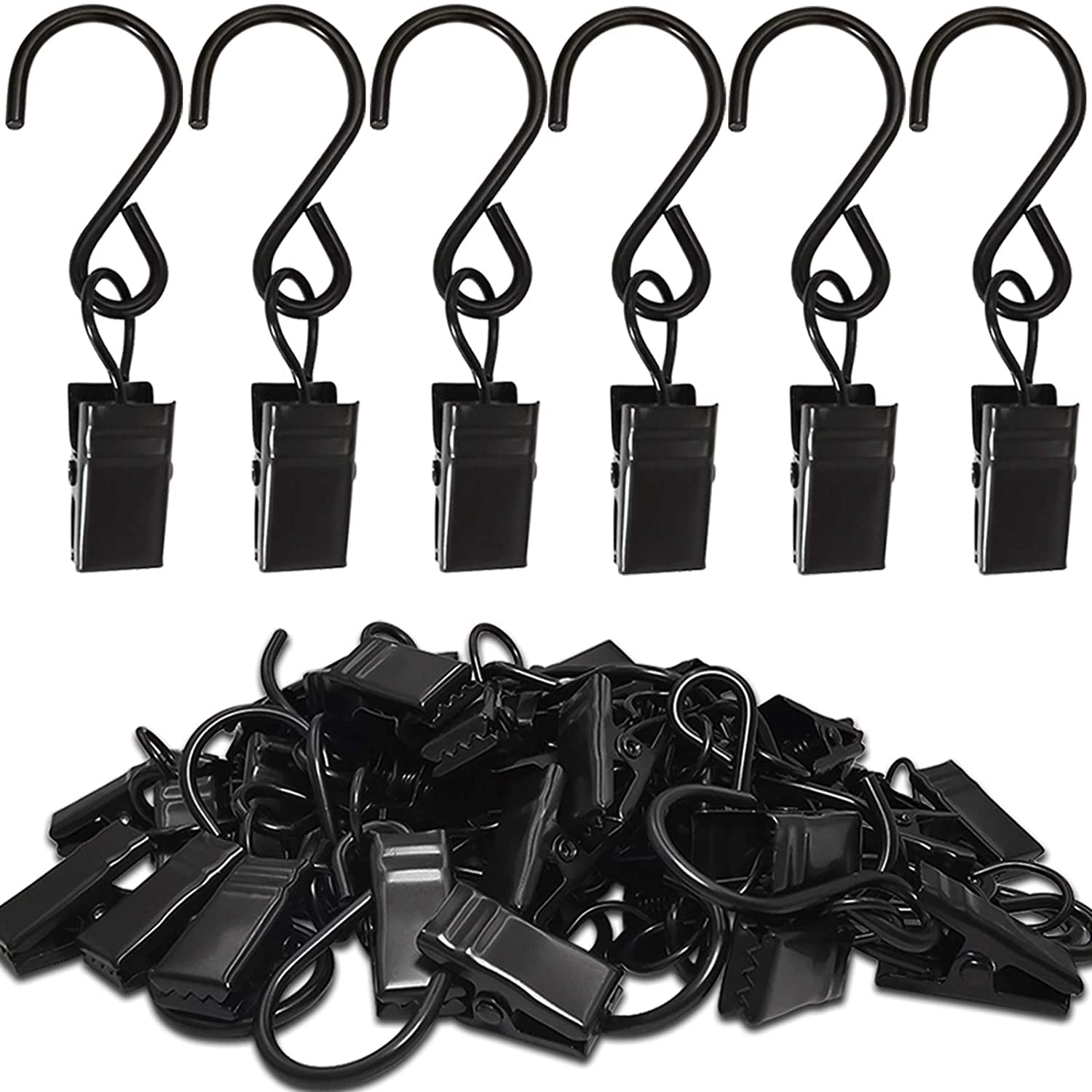 50pcs Curtain Clips With Hooks for Hanging Clamp Hangers Gutter Party String.. for sale online 