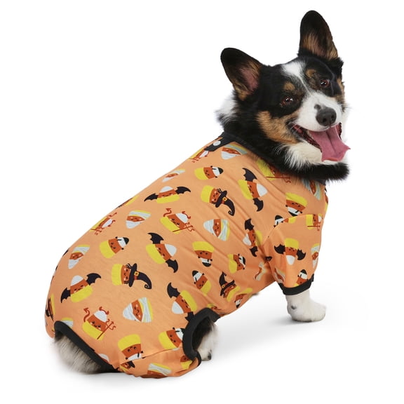 Vibrant Life Halloween Pajamas for Dogs, Candy Corn, Yellow and Orange, M