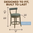 thumbnail image 3 of ROME + OAK Ruxban 26" Swivel Counter Stool, Reclaimed Oak, Stone Vegan Leather, Set of 3, 3 of 6