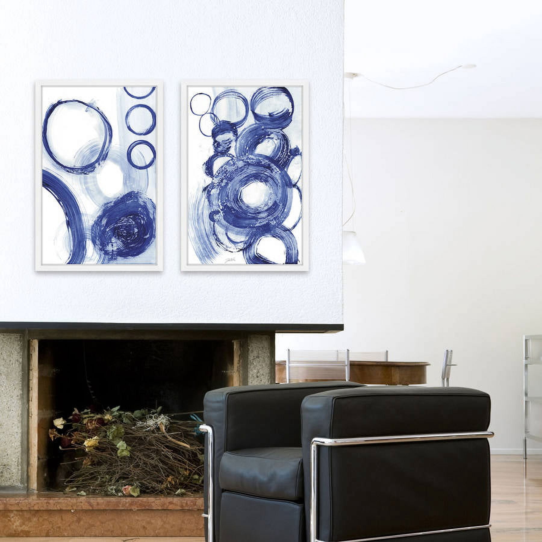 Marmont Hill Painted Blue Circles Diptych 18-Inch x 24-Inch Framed Wall Art